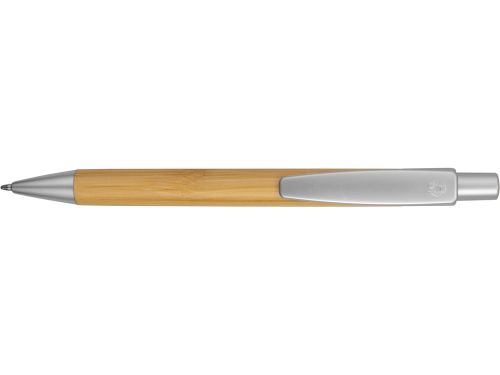 Ручка шариковая Borneo из бамбука, серебряный, черные чернила