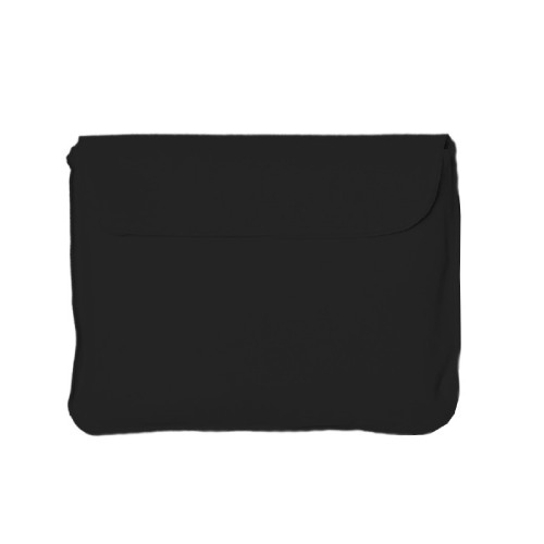 Подушка надувная дорожная в футляре; черный; 43,5 х 27,5 см; твил; шелкография (черный)