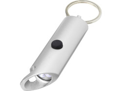 Flare светодиодный фонарик из переработанного алюминия и открывалка для бутылок с брелоком - Серебристый