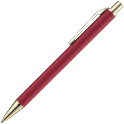 Ручка шариковая Lobby Soft Touch Gold, красная