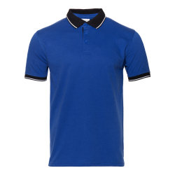 Рубашка поло мужская STAN с контрастными деталями хлопок/полиэстер 185, 04С, синий