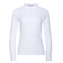 Рубашка поло женская STAN длинный рукав хлопок/полиэстер 185, 04SW, белый